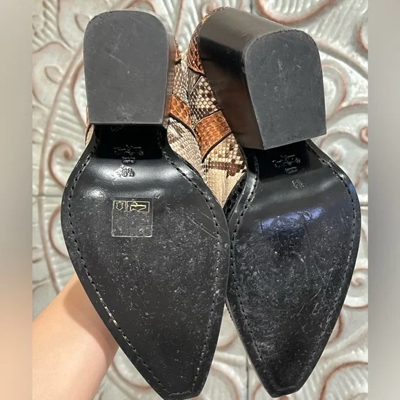 COACH Snakeskin Patchwork Lace Up Boots Size 6.5B EUC! G2718 - Picture 13 of 14